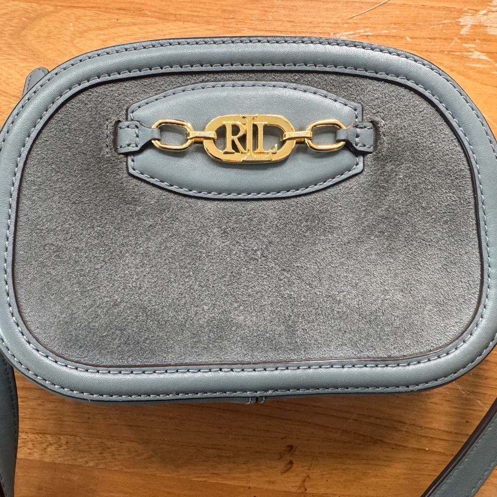 Ralph Lauren Blue Suede Crossbody Bag